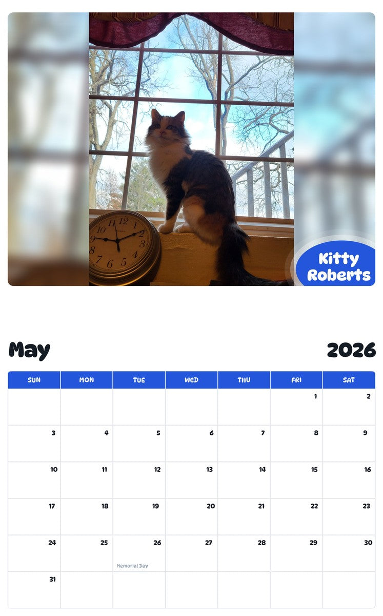 2026 - 2027 Kitty Roberts - Pawidols Pet Calendar