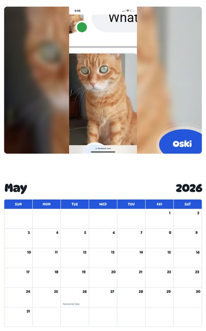 2026 - 2027 Oski - Pawidols Pet Calendar