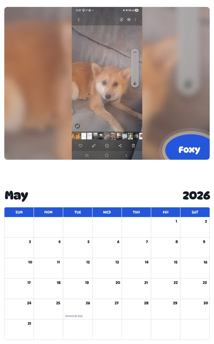 2026 - 2027 Foxy - Pawidols Pet Calendar