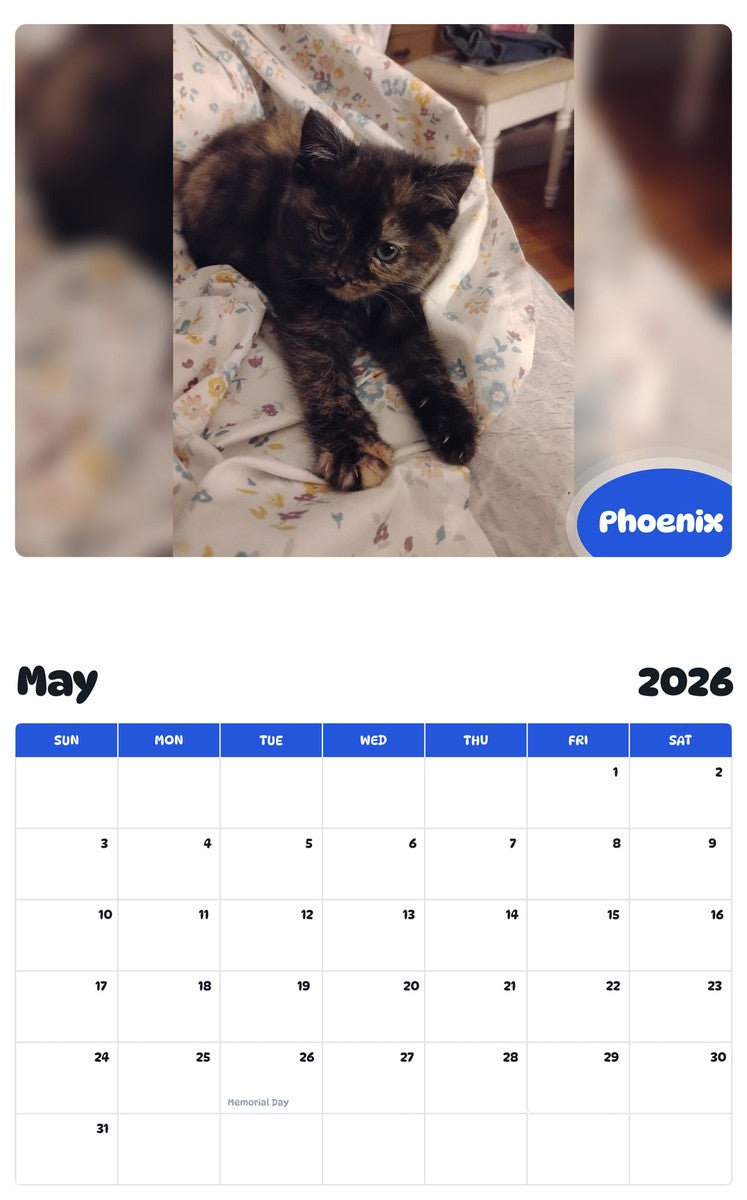 2026 - 2027 Phoenix - Pawidols Pet Calendar