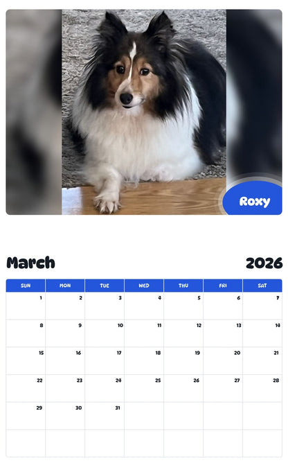 November 2025 - October 2026 Roxy - Pawidols Pet Calendar