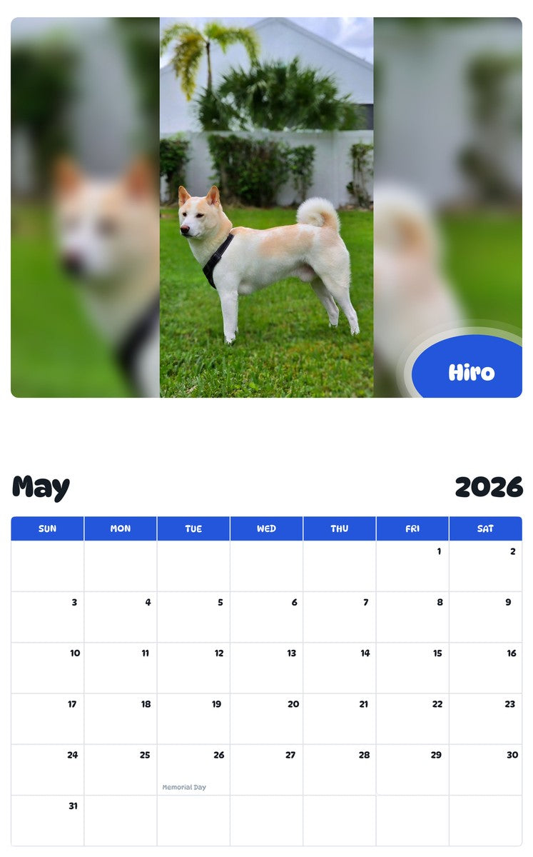 2026 - 2027 Hiro - Pawidols Pet Calendar