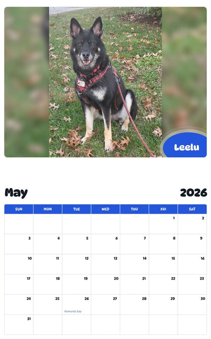 2026 - 2027 Leelu - Pawidols Pet Calendar