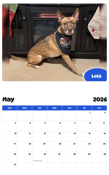 2026 - 2027 Lola - Pawidols Pet Calendar