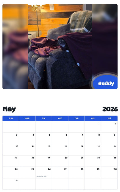 2026 - 2027 Buddy - Pawidols Pet Calendar