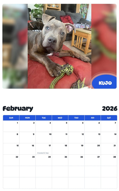 October 2025 - September 2026 KUJO - Pawidols Pet Calendar