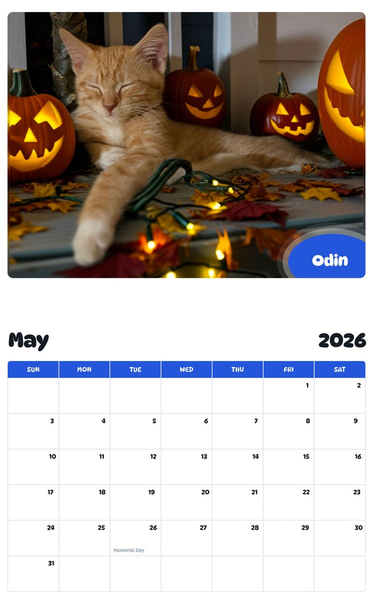 2026 - 2027 Odin - Pawidols Pet Calendar