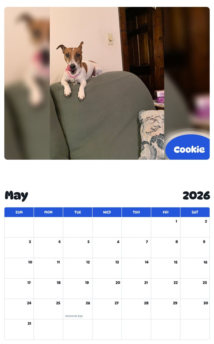 2026 - 2027 Cookie - Pawidols Pet Calendar