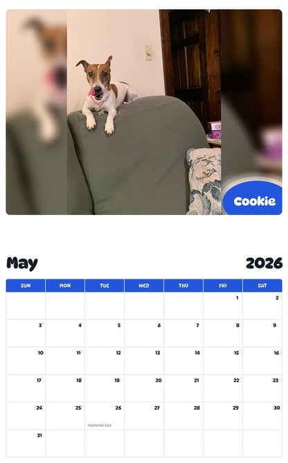 2026 - 2027 Cookie - Pawidols Pet Calendar