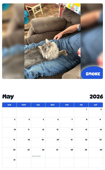 2026 - 2027 SMOKE - Pawidols Pet Calendar