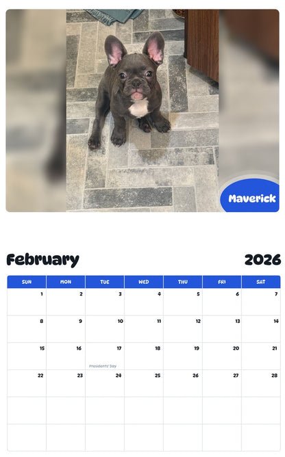 November 2025 - October 2026 Maverick - Pawidols Pet Calendar