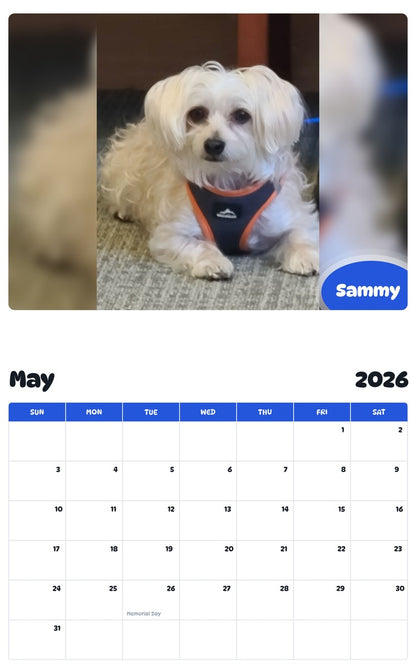 2026 - 2027 Sammy - Pawidols Pet Calendar