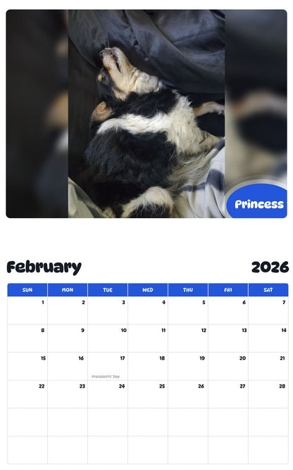 October 2025 - September 2026 Princess - Pawidols Pet Calendar