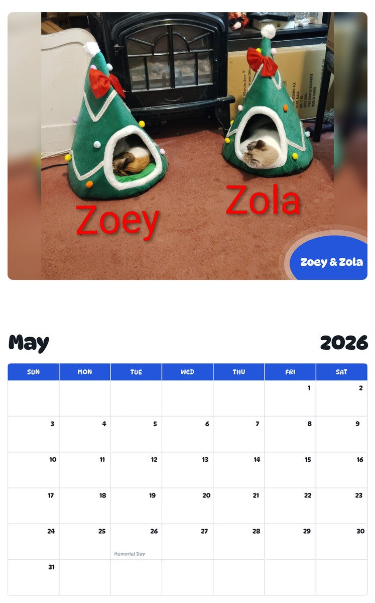 2026 - 2027 Zoey & Zola - Pawidols Pet Calendar