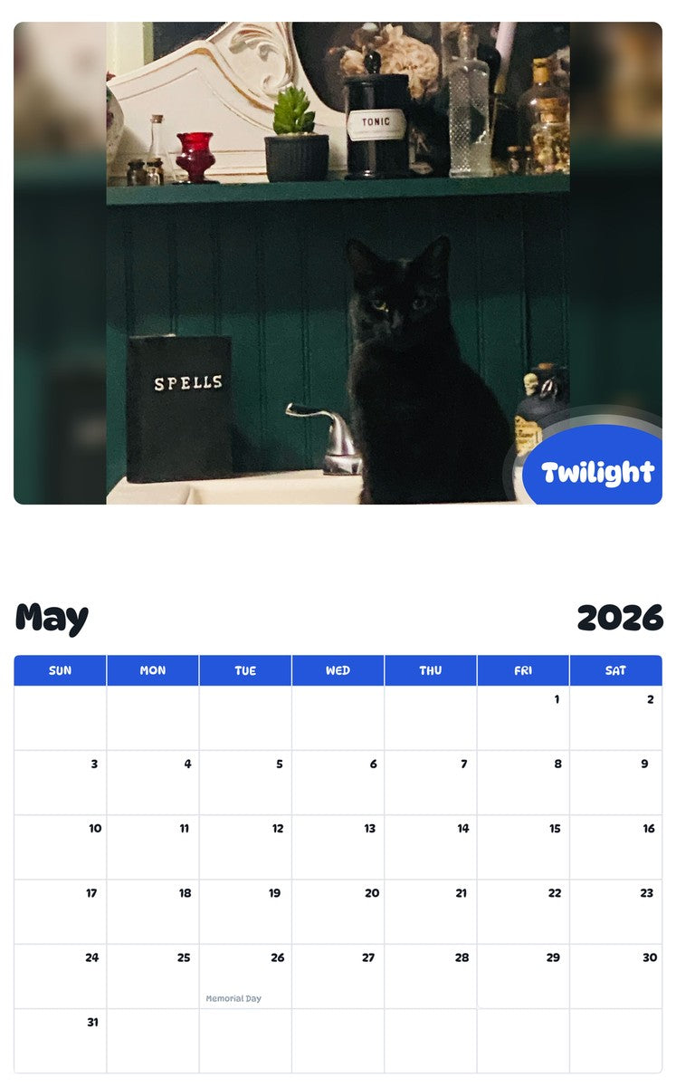 2026 - 2027 Twilight - Pawidols Pet Calendar