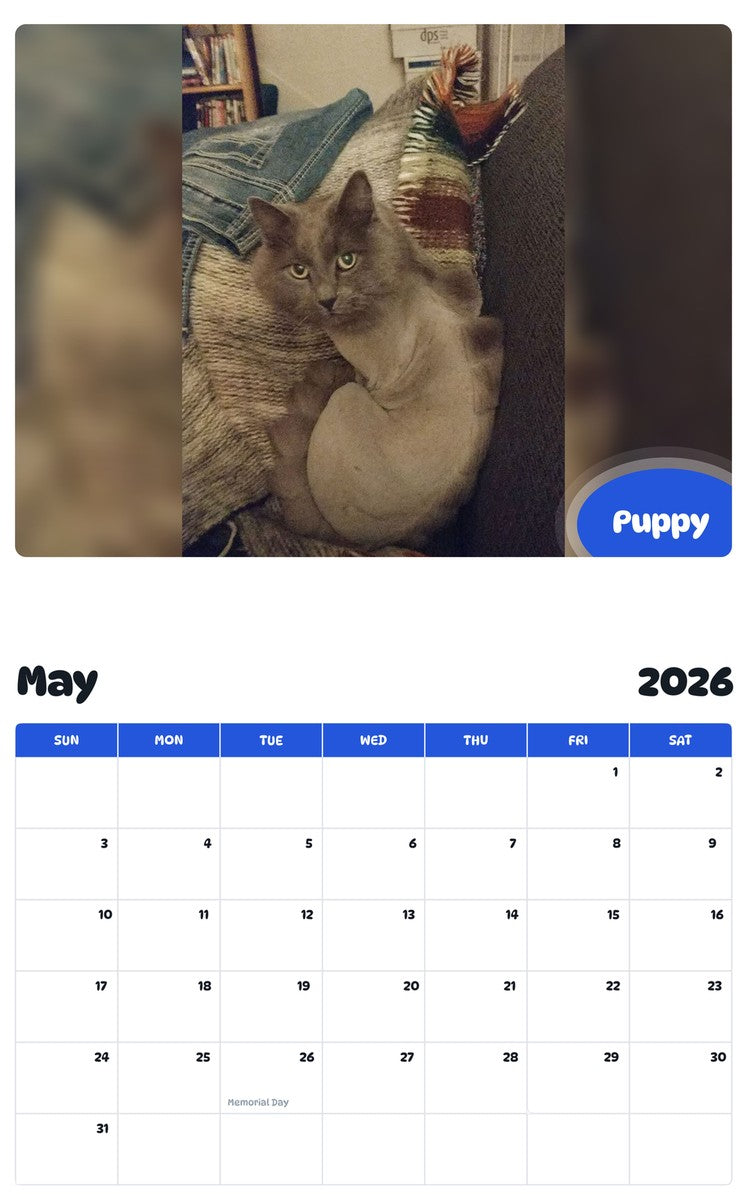 2026 - 2027 Puppy - Pawidols Pet Calendar