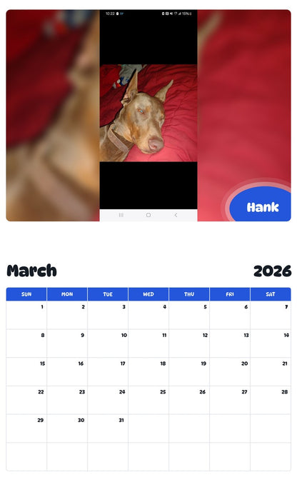 November 2025 - October 2026 Hank - Pawidols Pet Calendar