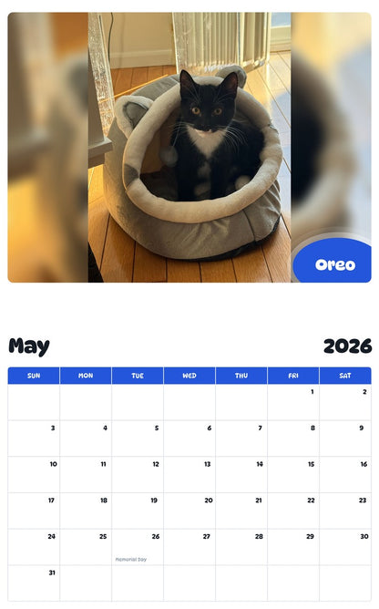 2026 - 2027 Oreo - Pawidols Pet Calendar