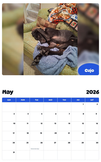2026 - 2027 Cujo - Pawidols Pet Calendar