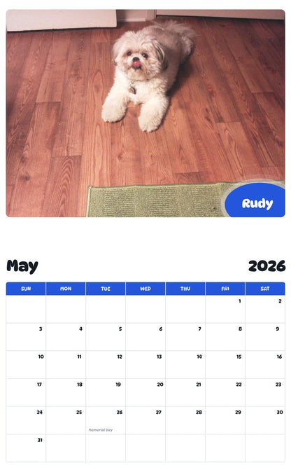 2026 - 2027 Rudy - Pawidols Pet Calendar