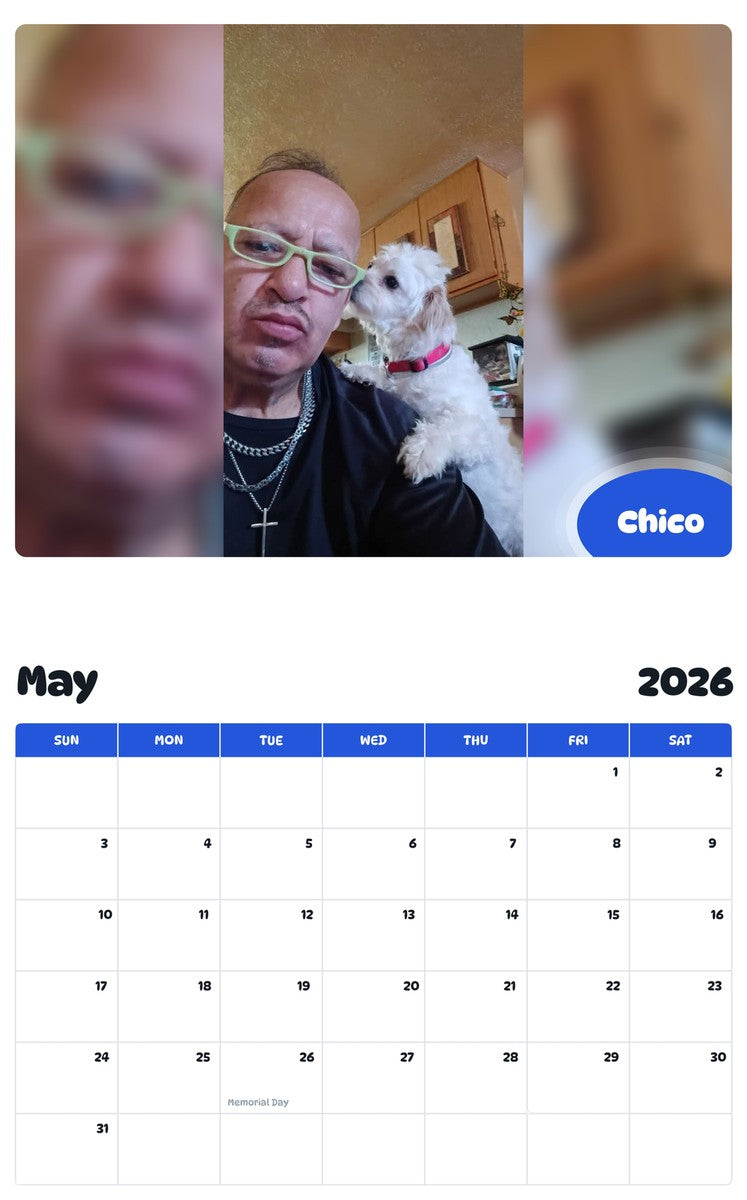 2026 - 2027 Chico - Pawidols Pet Calendar