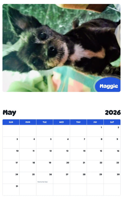 2026 - 2027 Maggie - Pawidols Pet Calendar