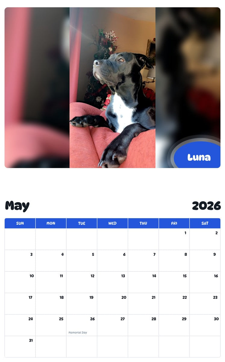 2026 - 2027 Luna - Pawidols Pet Calendar