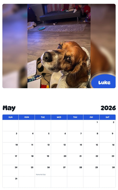 2026 - 2027 Luke - Pawidols Pet Calendar