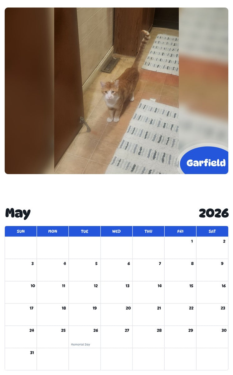 2026 - 2027 Garfield - Pawidols Pet Calendar