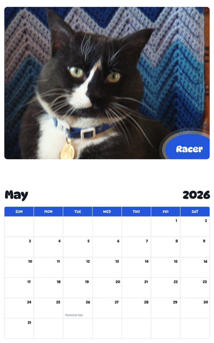 2026 - 2027 Racer - Pawidols Pet Calendar