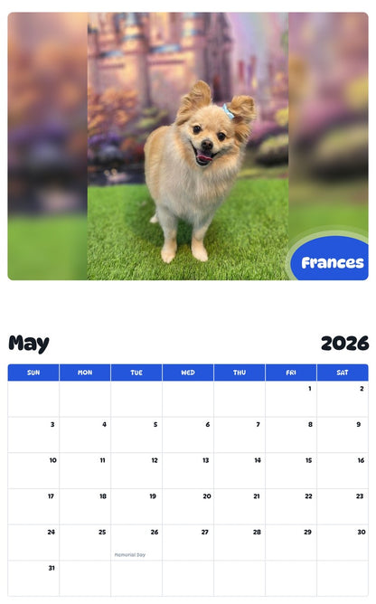 2026 - 2027 Frances - Pawidols Pet Calendar