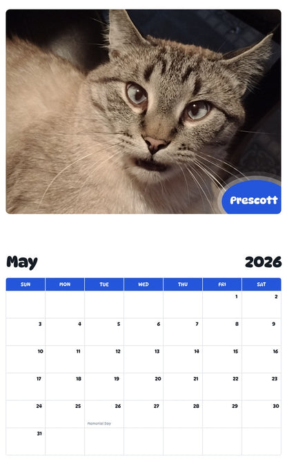 2026 - 2027 Prescott - Pawidols Pet Calendar
