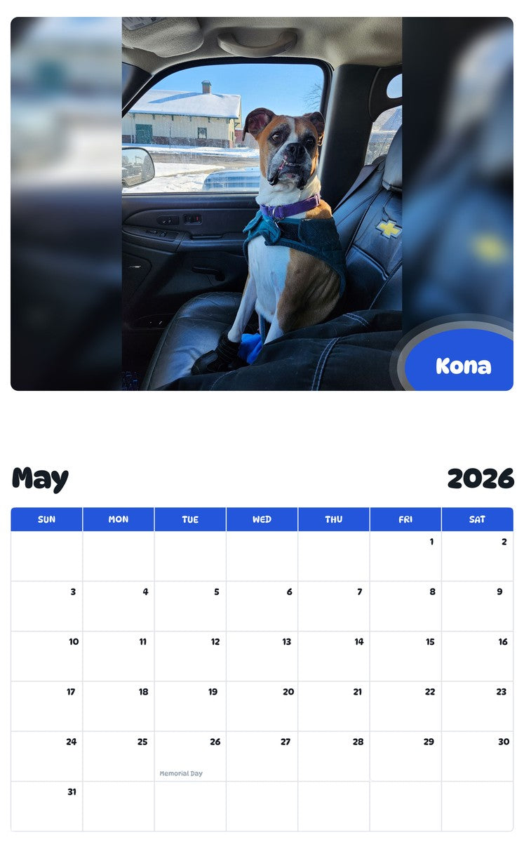 2026 - 2027 Kona - Pawidols Pet Calendar