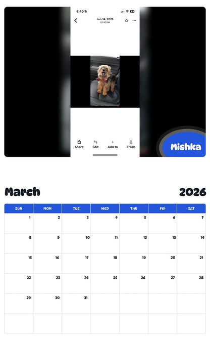 November 2025 - October 2026 Mishka - Pawidols Pet Calendar