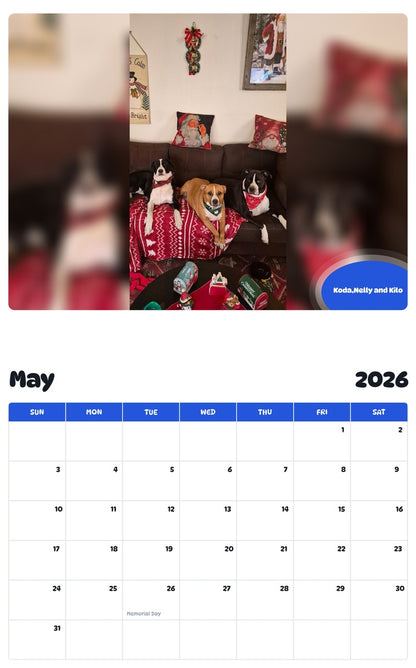 2026 - 2027 Koda,Nelly and Kilo - Pawidols Pet Calendar