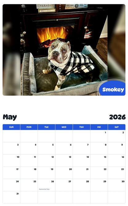 2026 - 2027 Smokey - Pawidols Pet Calendar