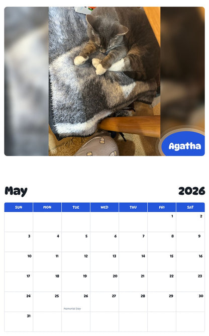2026 - 2027 Agatha - Pawidols Pet Calendar