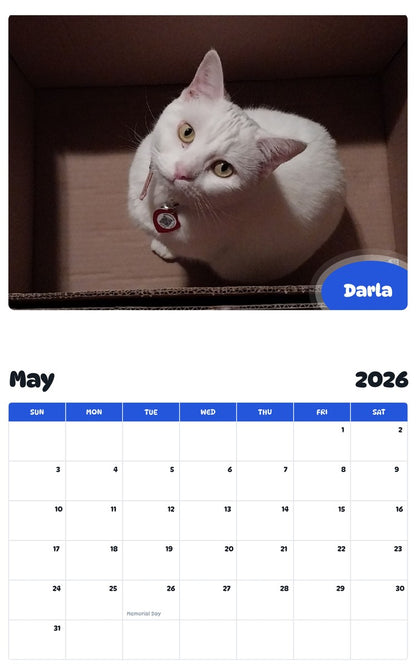 2026 - 2027 Darla - Pawidols Pet Calendar