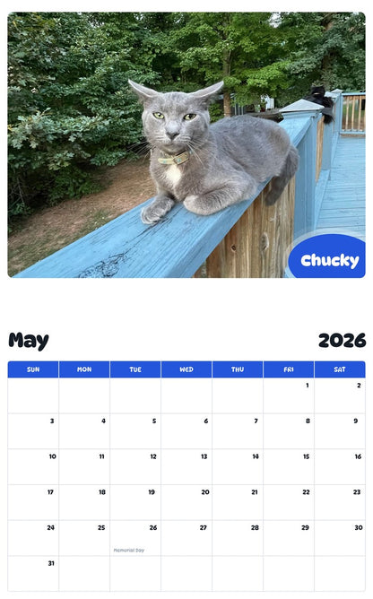 2026 - 2027 Chucky - Pawidols Pet Calendar