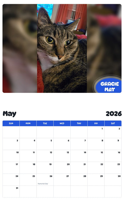 2026 - 2027 GRACIE MAY - Pawidols Pet Calendar