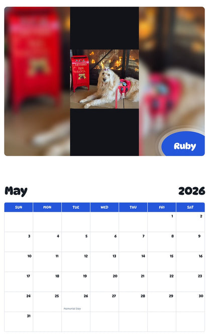 2026 - 2027 Ruby - Pawidols Pet Calendar
