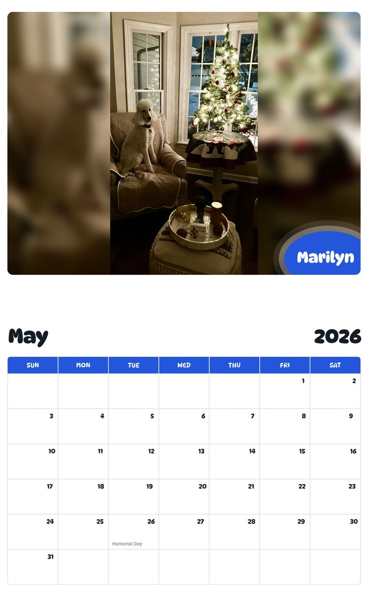 2026 - 2027 Marilyn - Pawidols Pet Calendar