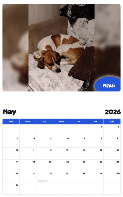 2026 - 2027 Maui - Pawidols Pet Calendar