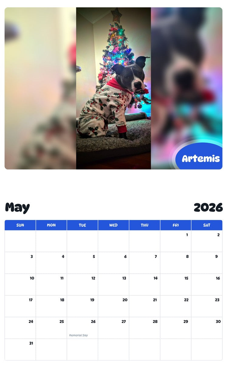 2026 - 2027 Artemis - Pawidols Pet Calendar