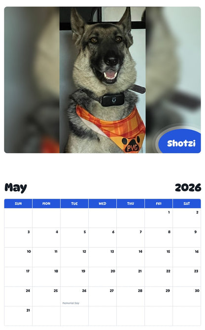 2026 - 2027 Shotzi - Pawidols Pet Calendar