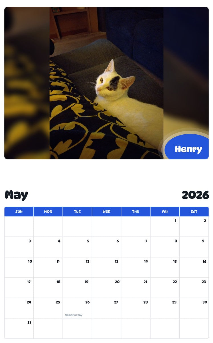 2026 - 2027 Henry - Pawidols Pet Calendar