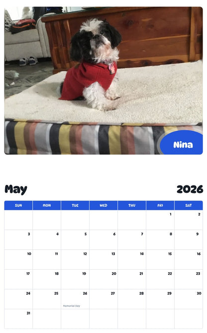 2026 - 2027 Nina - Pawidols Pet Calendar