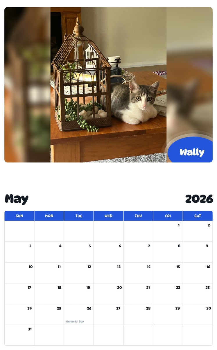 2026 - 2027 Wally - Pawidols Pet Calendar