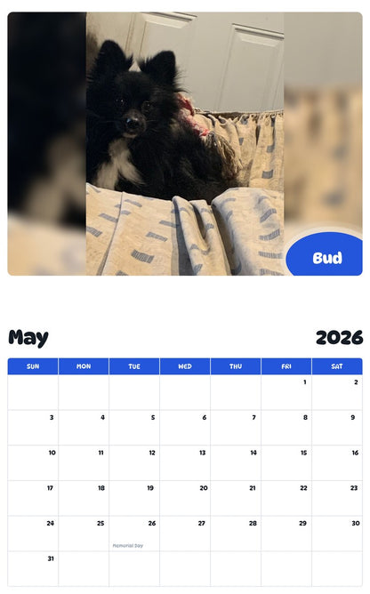 2026 - 2027 Bud - Pawidols Pet Calendar