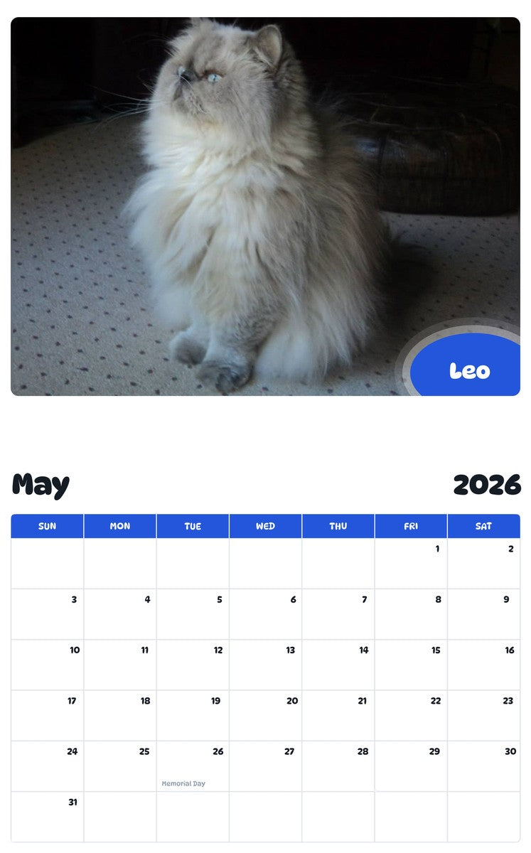 2026 - 2027 Leo - Pawidols Pet Calendar